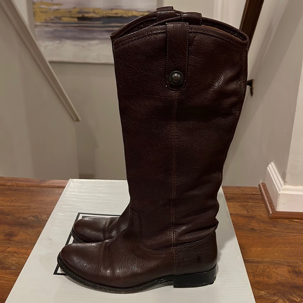 Frye Melissa Button Dark Brown Boots